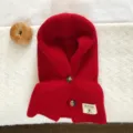 Rode gebreide balaclava capuchon winter warme dikke fleece pullover muts oorbescherming - Eendelige Balaclava / Rood