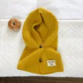 Gele gebreide balaclava muts winter warm oorbescherming pullover beanie hoed stijl - Eendelige Balaclava / Geel