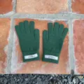Grüne Strickhandschuhe einfarbig fünf Finger Winter warm gemütliche Thermohandschuhe - 21x11cm-H005S / Grün