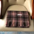 Écharpe chaude à carreaux et franges, châle chic imitation cachemire pour femme automne hiver. - 200x68cm / Rose
