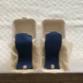 Guanti in maglia a mezzo dito in scatola da asporto, comodo stile invernale caldo. - Blu navy / 23x9cm