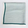 Pañuelo cuadrado de seda sintética con cuadros verdes y blancos, elegante bufanda 70cm. - Verde