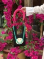 Süße Smiley Strick Handtasche mit rosa Griff und Kette für Damen und Kinder im Alltag - Schwarz + Original-Design-Griff