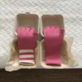 Japanischer Stil Winter Strick Touchscreen Handschuhe Detail, warme gestreifte Handschuhe. - Buchstabe F / Rosa