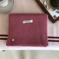 Wollmischung Strickschal mit handgemachtem Etikett und Metallknopf, weiches Winteraccessoire. - 156X22CM / Pfirsich