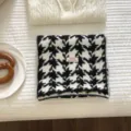 Koreanischer Stil Hahnentritt verdickter Strickschal gemuetlicher Winterschal Halstuch - Schwarz / 164X22CM-T301MM