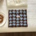 Koreanischer Stil Hahnentritt dicker Strickschal, kuscheliger warmer Winterschal für Damen - Blau / 164X22CM-T301MM