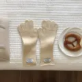 Gemütliche dicke Strick-Winterhandschuhe in Beigeweiß, warme und weiche Touchscreen-Handschuhe. - Elfenbein