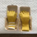 Gemütliche Strick-Touchscreen-Handschuhe in kreativer Box, warme Winter-Schüler-Accessoires. - Buchstabe F / Gelb