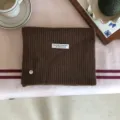 Einfarbig brauner Strickschal Winter warm casual Mode Alltag weich gemütlich neu - 156X22CM / Kaffeebraun