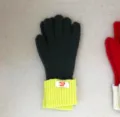 Contrastkleur gebreide winterhandschoenen dames heren warm dik touchscreen grijs geel - Volledige Vinger / Donkergroen