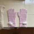 Rosa Wollstrickhandschuhe Damen Winter warm süße einfarbige fünf Finger Touchscreen Fäustlinge. - Einheitsgröße / 24x10cm / Rosa