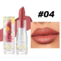 Handaiyan matte lipstick in shade 04 with floral clear case and rich velvety color. - No.04