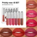 Matte capsule liquid lipstick set with six gorgeous shades for long lasting bold lip makeup look. - 6-Color Non-Stick Lip Glaze Set - B