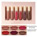Matte liquid lipstick set of 6 long lasting waterproof lip gloss nude makeup box gift - Set A