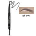 Dual-head automatic rotating eyebrow pencil with brush, waterproof gray 02 shade for natural look. - Gray