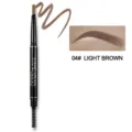 Dual-headed eyebrow pencil detail, 04 light brown shade, automatic triangular tip with brush. - Tan