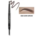 Dual-ended eyebrow pencil detail view showing triangle tip and brush for precise makeup application. - Dark Brown