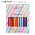 12 Pcs Waterproof Colorful Eyeliner Gel Set Professional Long Lasting Matte Eye Makeup - Assorted Colors Set