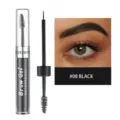 Details of HANDAIYAN dual-ended waterproof eyebrow gel and brush showing natural black shade. - #08 Black