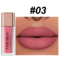 Handaiyan matte liquid lipstick shade 03 long-lasting waterproof lip gloss makeup. - Waterproof Transfer-Proof Matte Lip Glaze with Electroplated Cap #03
