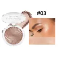 HANDAIYAN swirl highlighter powder shade 03 face makeup contouring illuminating glow compact - 6-Color Highlighter Palette #03
