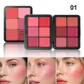 12-color matte blush palette cream natural waterproof long-lasting makeup smooth texture - 12-Color Tin Case Blush Palette 01