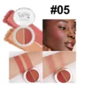Handaiyan dual-color blush palette #05, matte and shimmer powder for natural makeup look. - 05# Two-Tone Blush