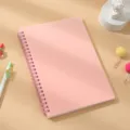 Carnet a spirale rose, bloc-notes couverture PP macaron retro, fourniture scolaire portable. - A5 / 80 feuilles / Rose