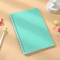 Carnet à spirale couverture PP macaron vert menthe, bloc-notes portable à feuilles mobiles. - A5 / 80 feuilles / Bleu lac