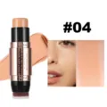 Double-ended contouring stick with brush and concealer, #04 shade for natural makeup finish. - No.04