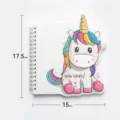 Bonita libreta de espiral con unicornio de dibujos animados, bloc portátil de 17.5x15cm, papel. - Dibujos Animados 5 (Unicornio Blanco)
