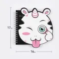Lindo cuaderno de espiral con forma de dibujos animados, papelería de estudiante, negro rosa - Dibujos Animados 6 (Unicornio Negro-Rosa)