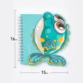 Cuaderno de espiral con forma de pez lindo, bloc de notas portátil para estudiantes y papelería. - Dibujos Animados 9 (Pez Verde)