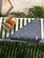 Blau-weiss kariertes dreieckiges Kopftuch Mode Outdoor Picknick Haarband Sonnenschutz - Marineblau