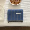Gemütlicher gestreifter Winterschal in Blau Grau, weicher warmer Retro Halswärmer für Damen. - 160x24cm / Himmelblau