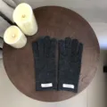 Classic 100% pure wool winter knit gloves for women, warm solid color thermal gloves. - 25x11cm / Dark Gray