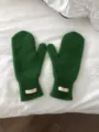 Manoplas de punto de lana cálida de color liso para invierno, guantes gruesos y cómodos para el frío. - Talla Única / Verde