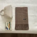 Gemütlicher Winter Vintage Karo Schal mit Fransen, warmer weicher Modeschal für Damen. - Braunes Karo