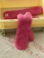 Winter warme plüsch rosa Fäustlinge für Damen, weiche pelzige Kaltwetter süße gemütliche Handschuhe. - Vollfinger / 27x10cm / Fuchsia