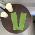 Grüne Strick Halbfingerhandschuhe warme Wolle Winter Armwärmer weich stilvoll gemütlich - Sattes Grün