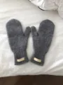 Mitones grises de lana 100% para invierno frío, diseño de punto sólido con ajuste diario cómodo. - Talla Única / Gris
