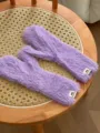 Flauschige warme Plueschfausthandschuhe in Lila, weiche kuschelige Winterhandschuhe. - Vollfinger / 27x10cm / Lila