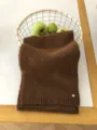 Gemütlicher brauner Strickschal für Damen, weicher warmer einfarbiger Winterschal Halswärmer. - Dunkelbraun