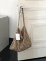 Sac cabas en toile à fleurs sac à main décontracté épaule shopping imprimé rétro étudiant - 57x44cm / Rouge Orangé