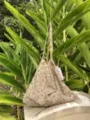 Lässige Blumen-Leinen-Umhängetasche mit großem Fassungsvermögen, perfekt für den Alltag. - Khaki