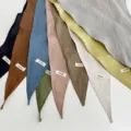 Foulard triangolare in lino tinta unita copricapo multicolore dettaglio 100% lino - 32x85cm / Verde oliva