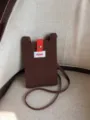 Bolso cruzado de punto liso minimalista de estilo coreano, mini monedero para mujer. - Marrón Oscuro