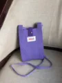 Bolso de teléfono de punto de color sólido minimalista coreano bolso cruzado mini. - Púrpura