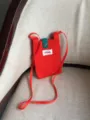 Mini bolso bandolera de punto naranja para móvil, diseño casual liso con detalle de correa. - Rojo Anaranjado